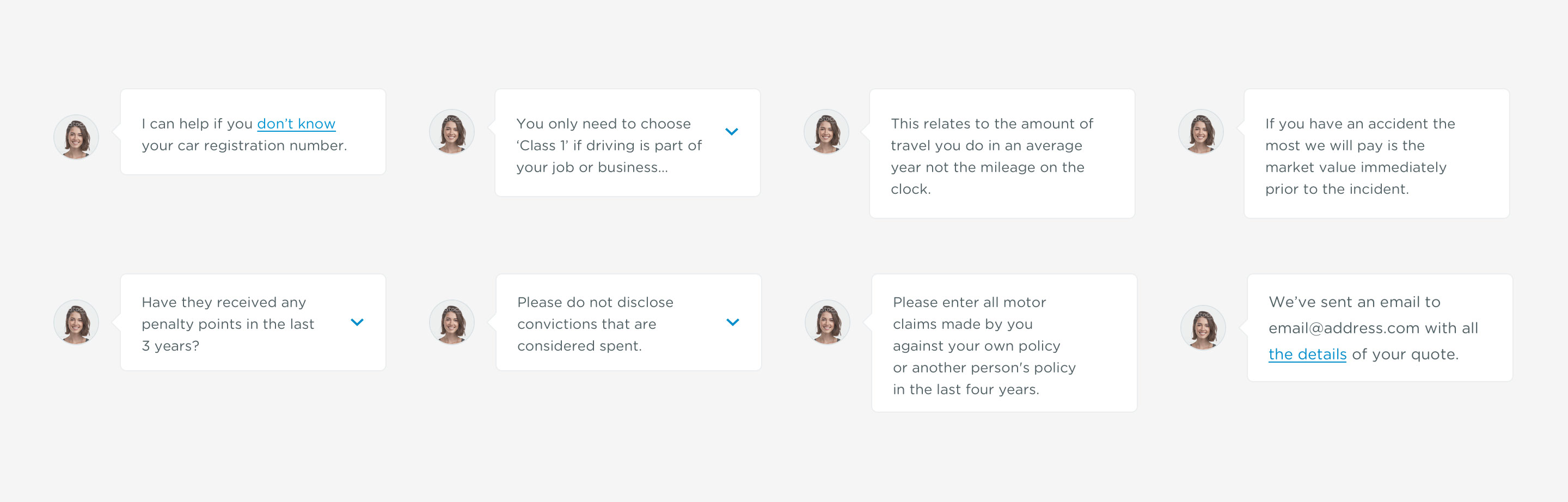 Information chat bubbles