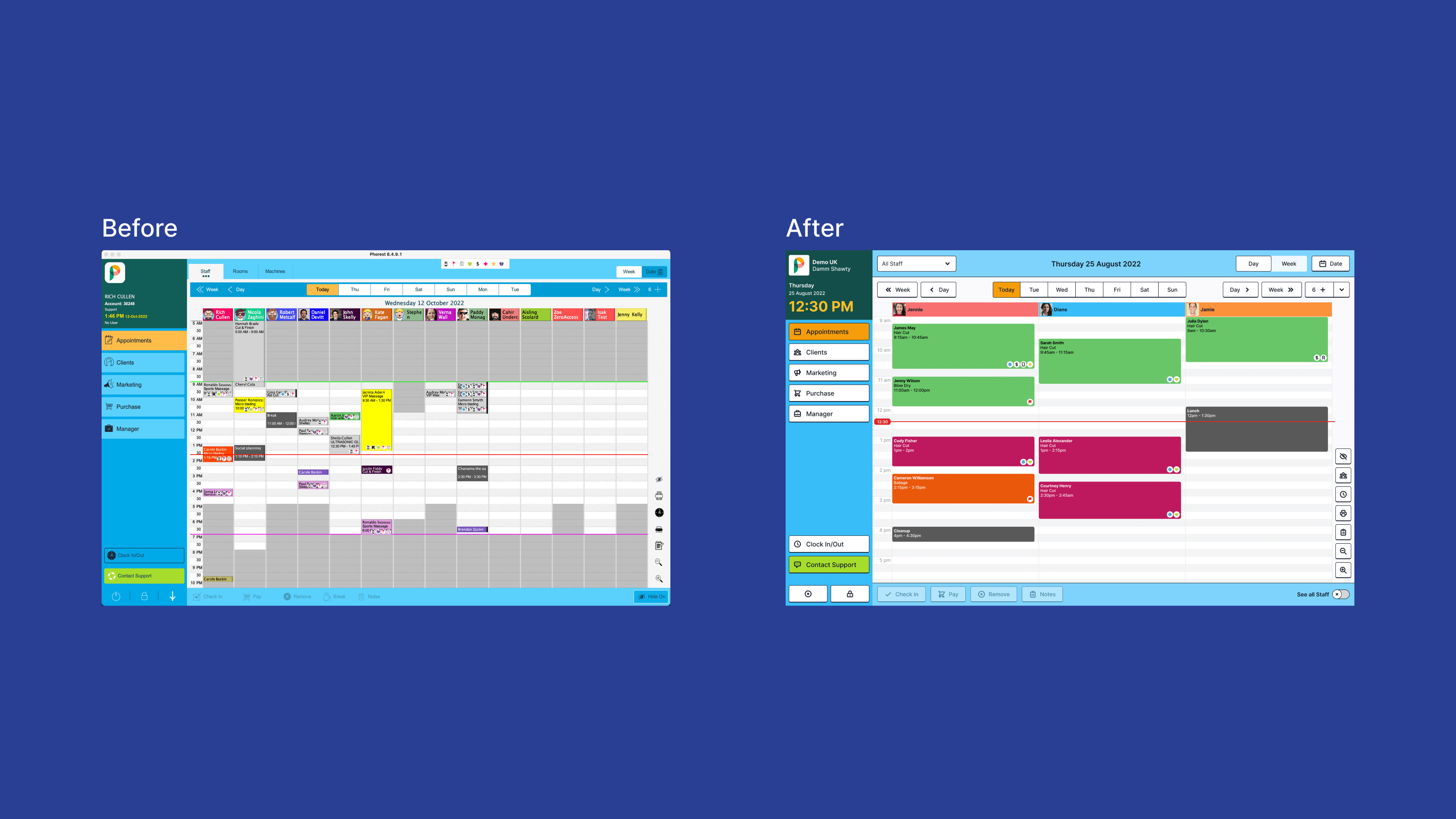 Desktop design with and without dates