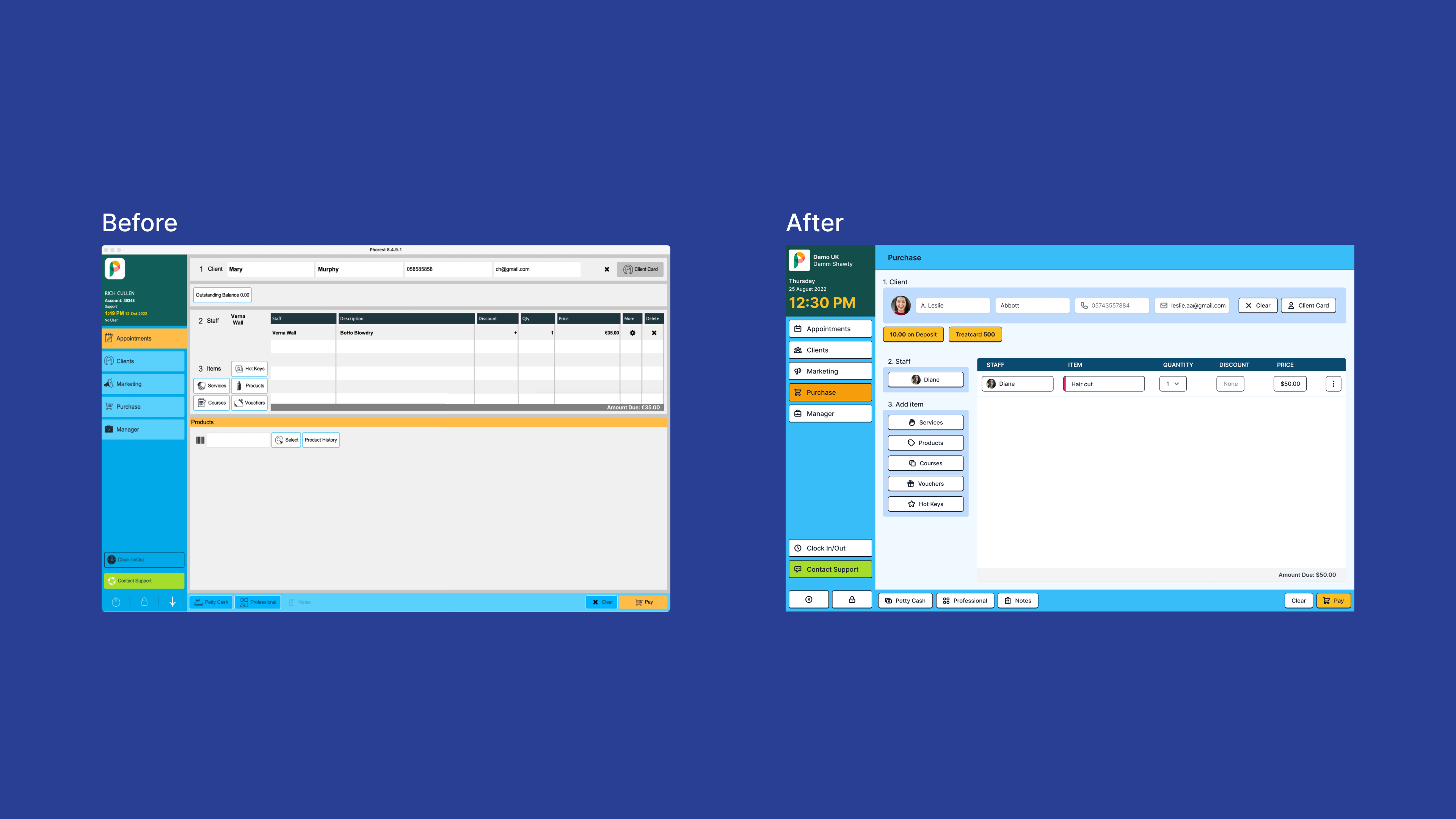 Desktop design with and without dates