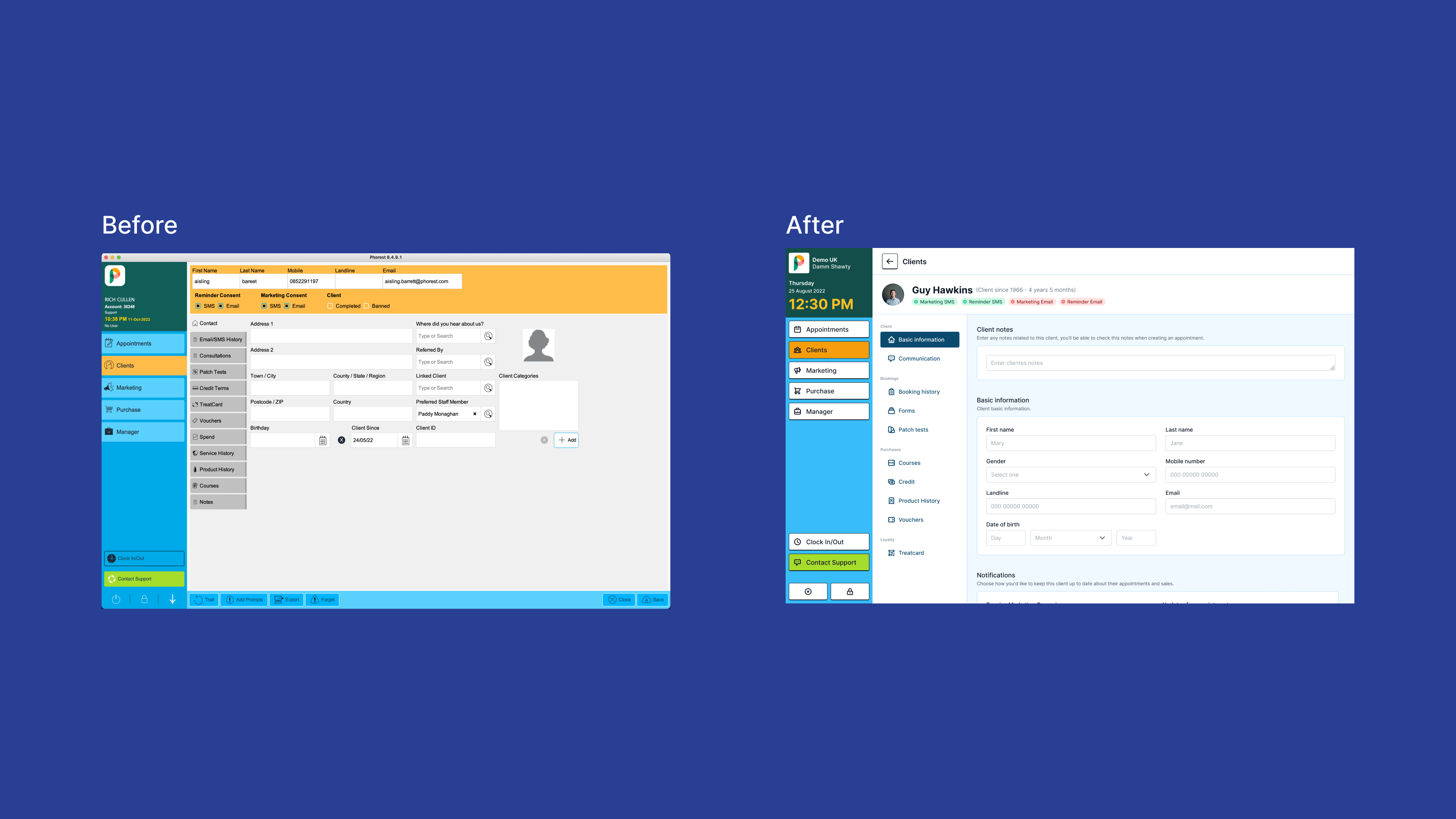 Desktop design with and without dates