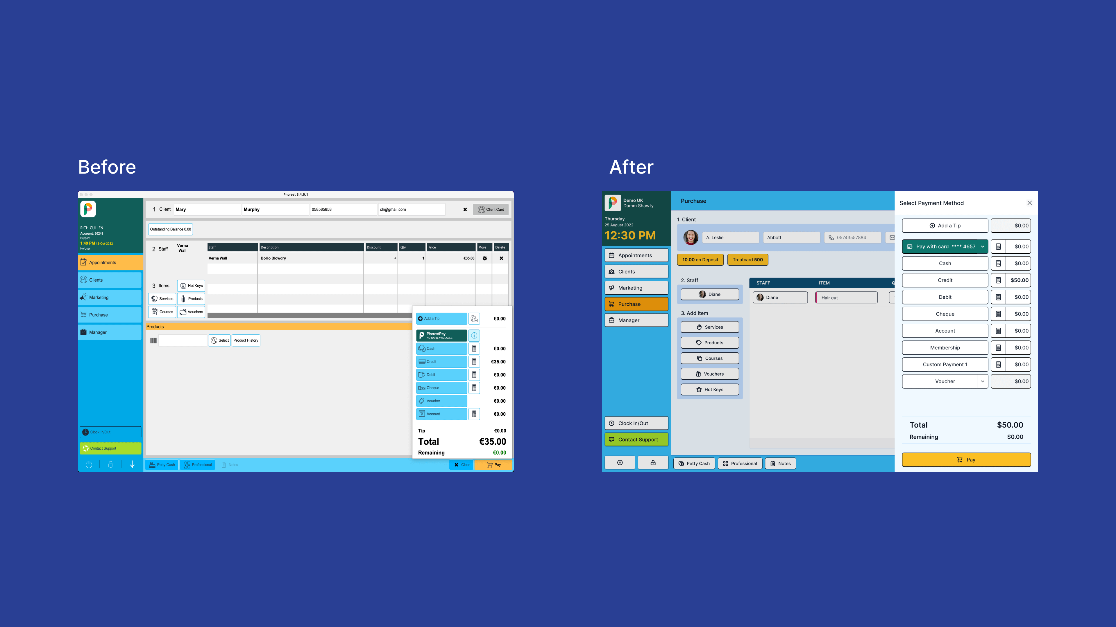 Desktop design with and without dates