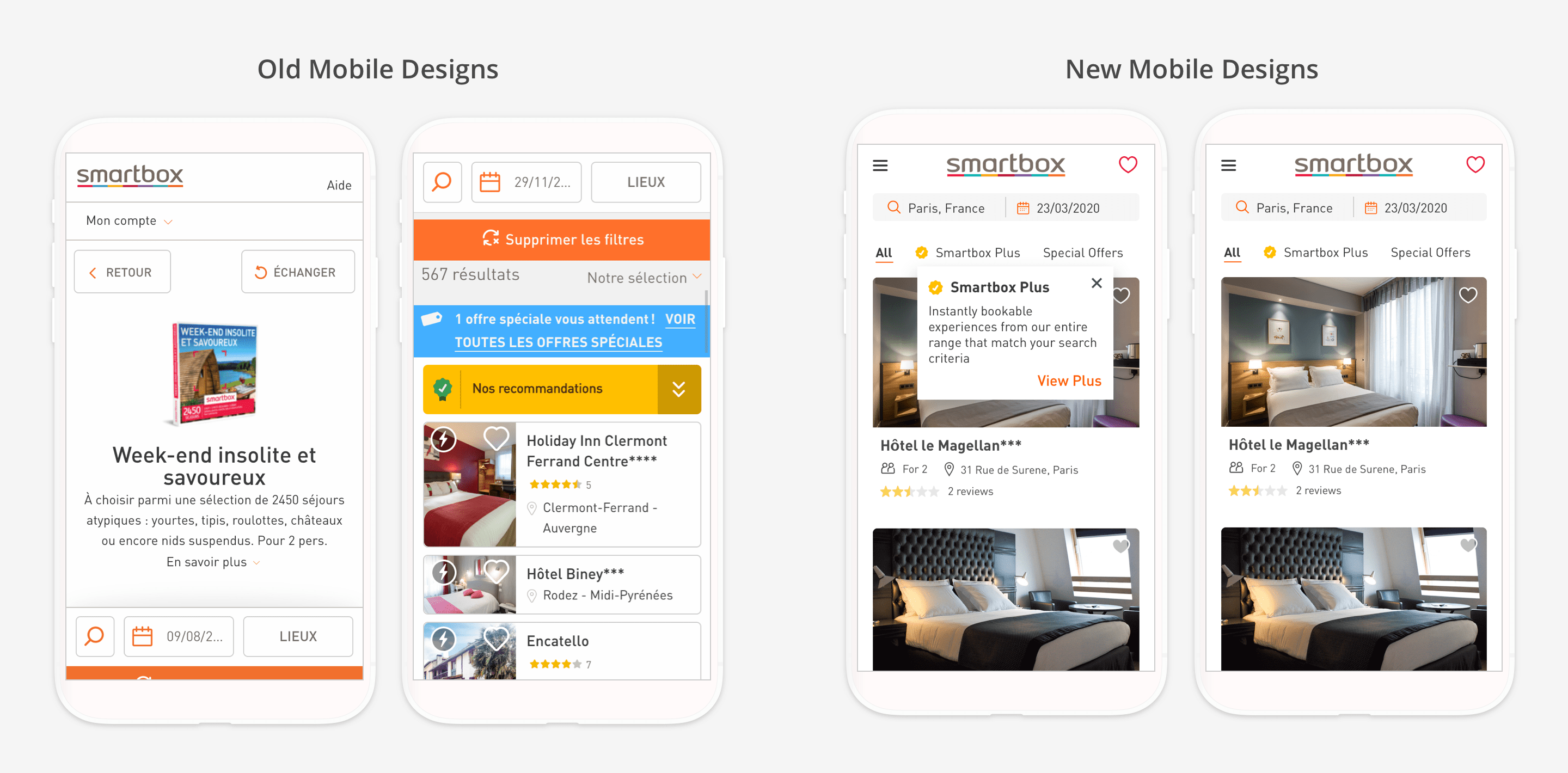 Before vs After Mobile design