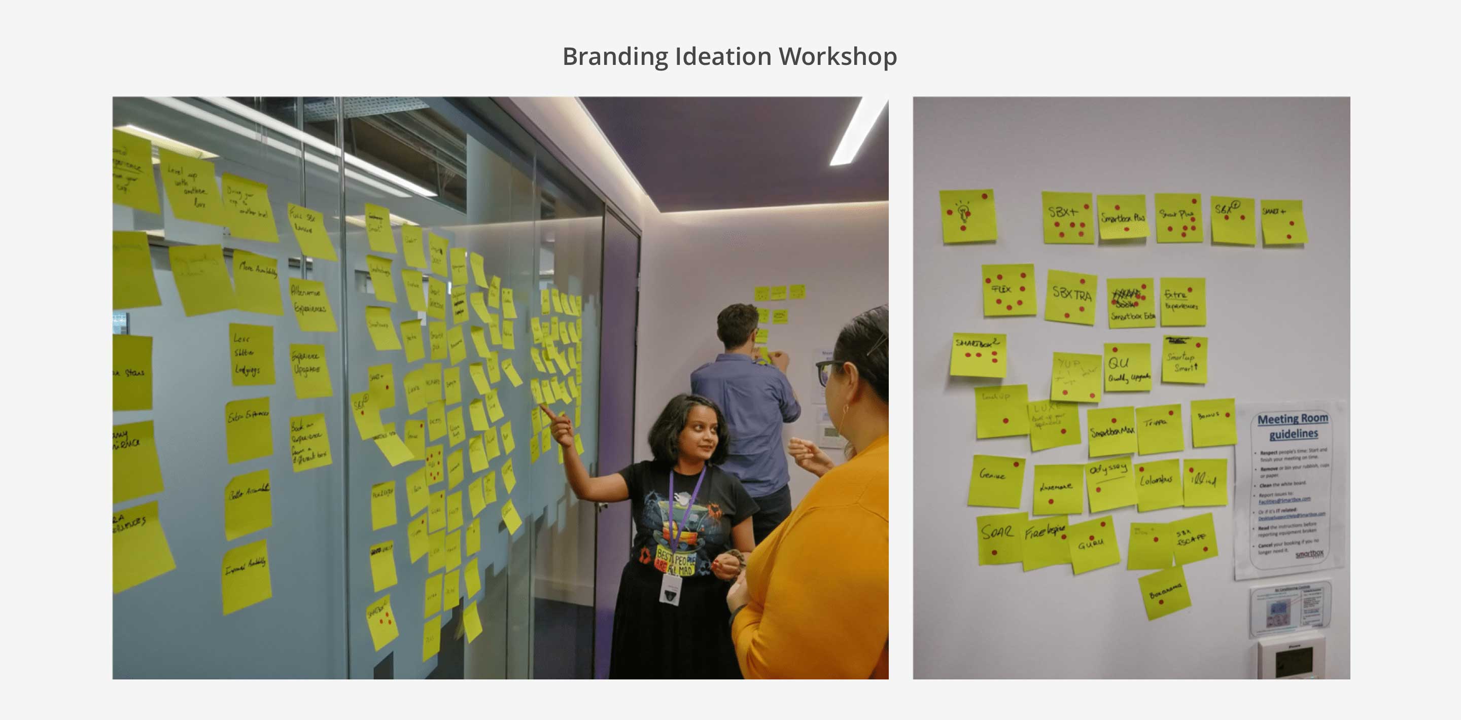 Branding workshop with post-its